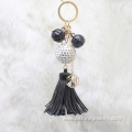 Leather Tassel Keychain With Clasp For Bag Shambala Pendant